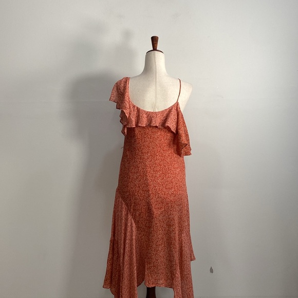 Joie Silk Dress One Shoulder Handkerchief XS Missing Belt - Picture 6 of 10